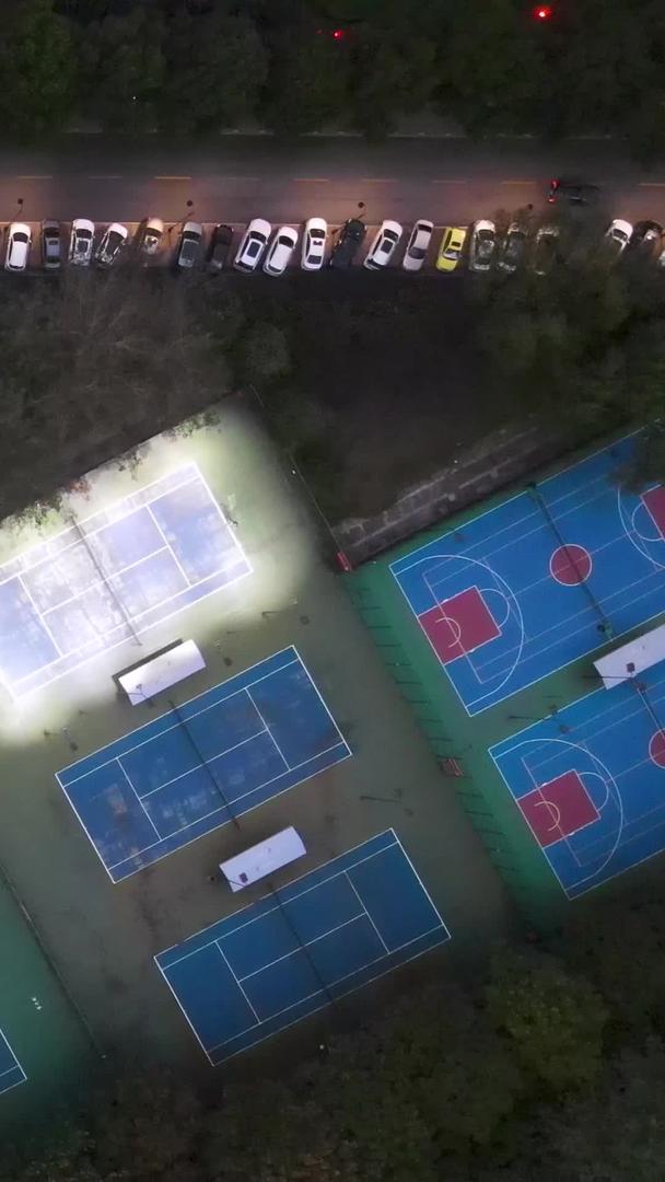 城市体育运动灯球场夜景素材视频的预览图