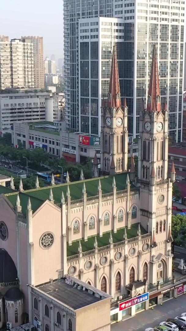 宁波地标天主教堂航拍视频的预览图