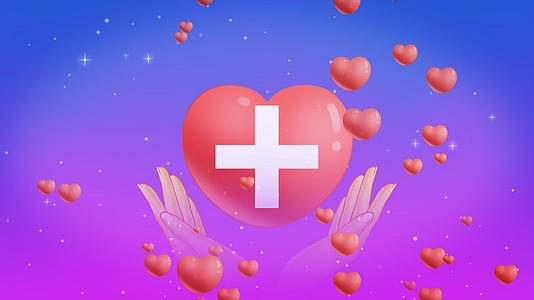 爱心护士节主题背景动画视频的预览图
