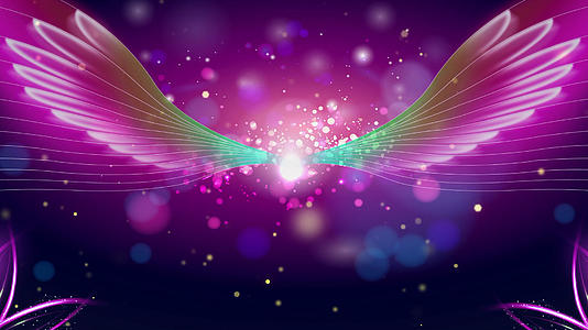 粒子梦幻翅膀动画元素合成背景视频的预览图