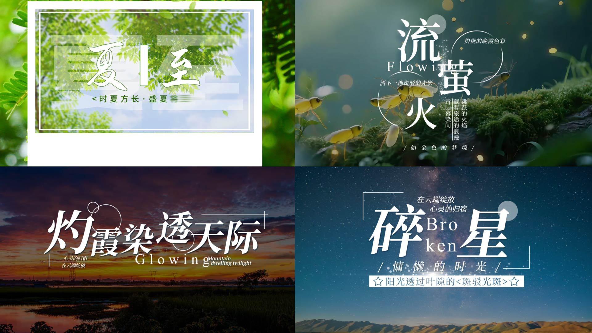 简约清新夏至唯美片头时尚文字字幕展示AE模板视频的预览图