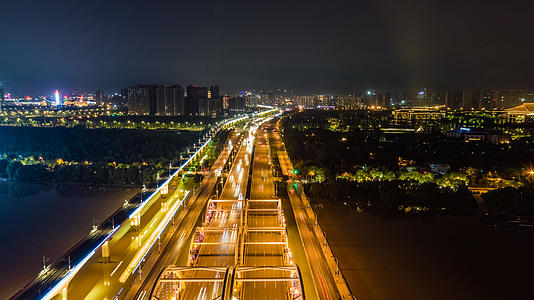 西安广运大桥东三环夜景航拍5k延时视频的预览图