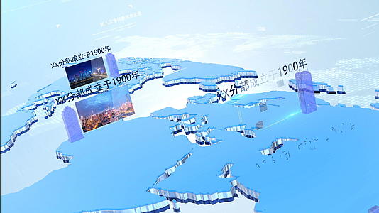 大气三维地图企业发展片头展示AE模板视频的预览图