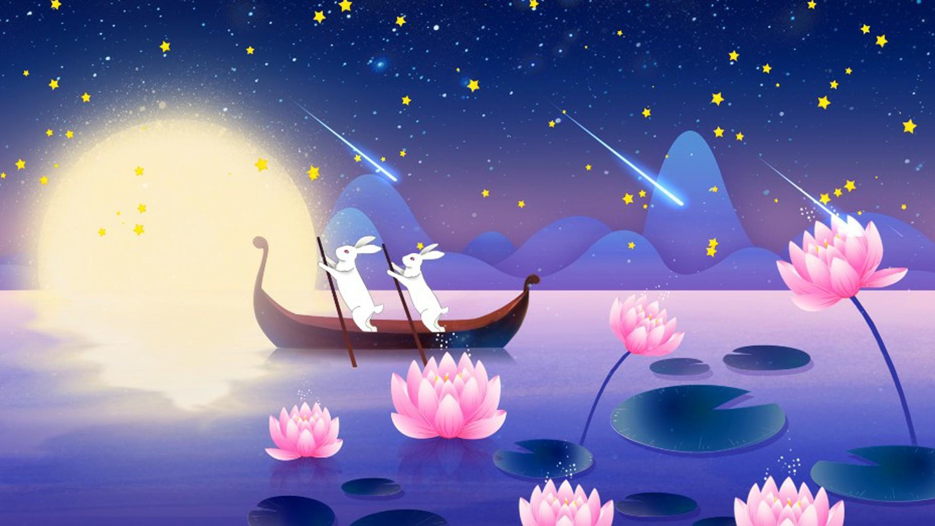 星卡通空夜景视频的预览图