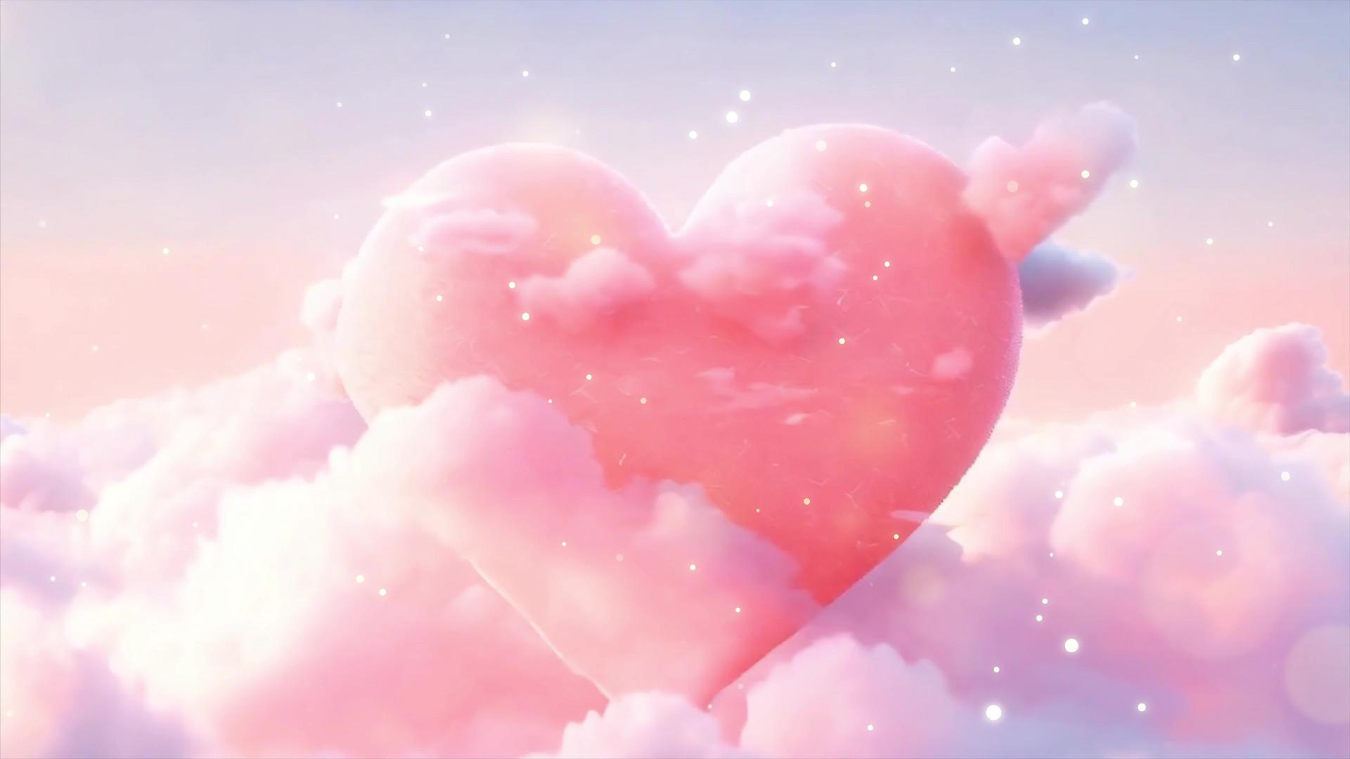 可爱的粉色520卡通爱情背景视频视频的预览图