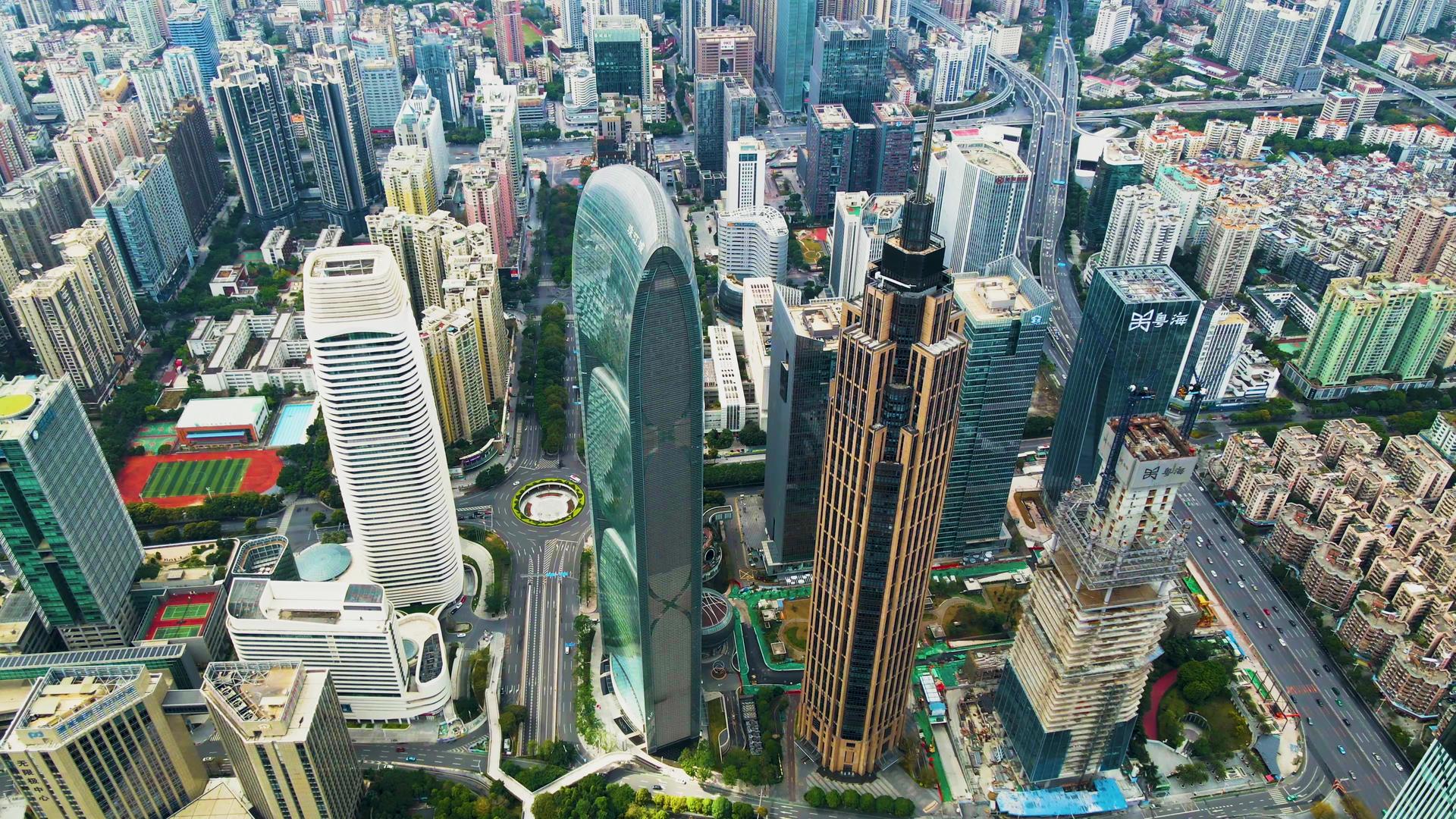 广州天河商务区CBD建筑视频的预览图