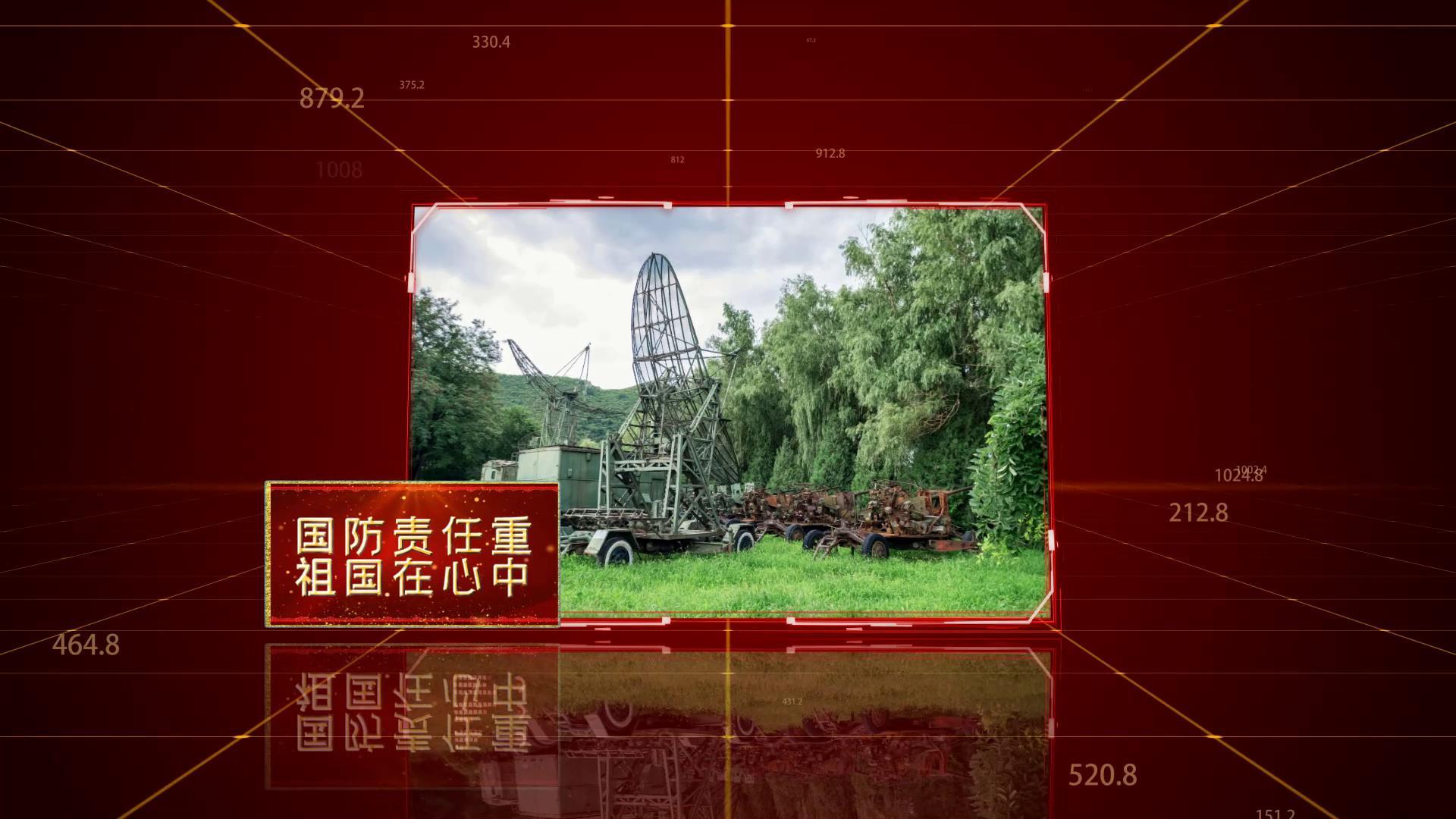 八一建军节科技红色背景视频的预览图