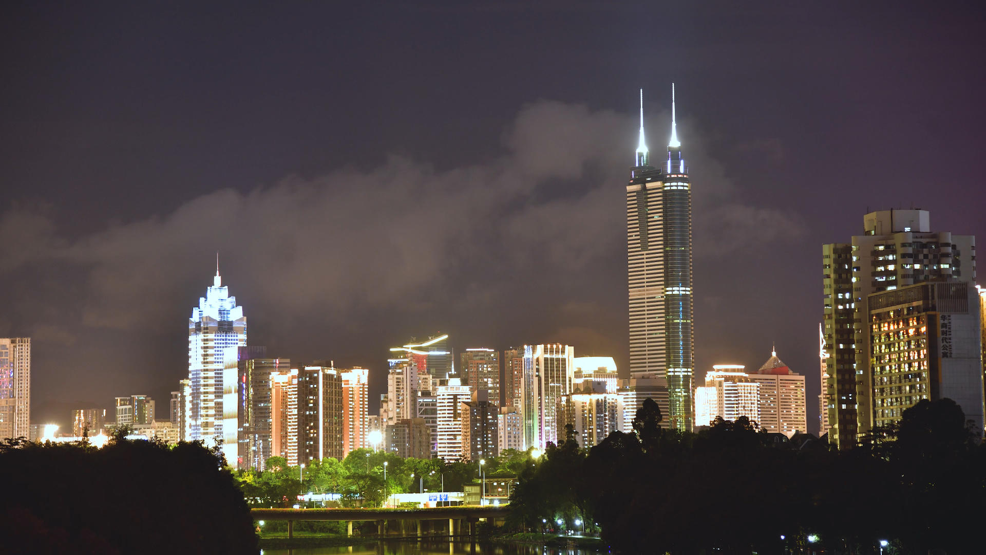 4k深圳罗湖建筑群夜景视频的预览图
