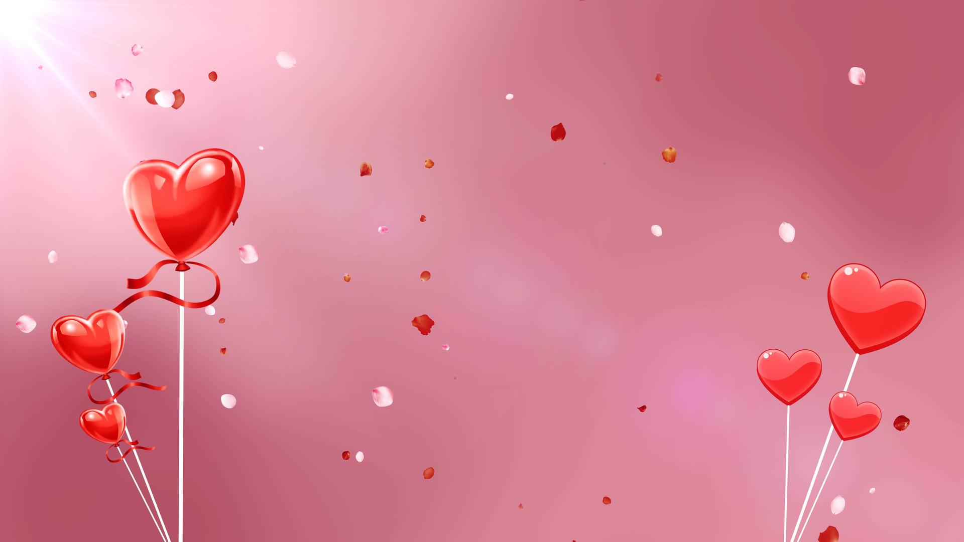 粉色感恩母亲节温馨动态气球爱心背景视频的预览图