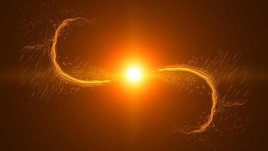 光线撞击绚丽金色粒子爆散视频的预览图