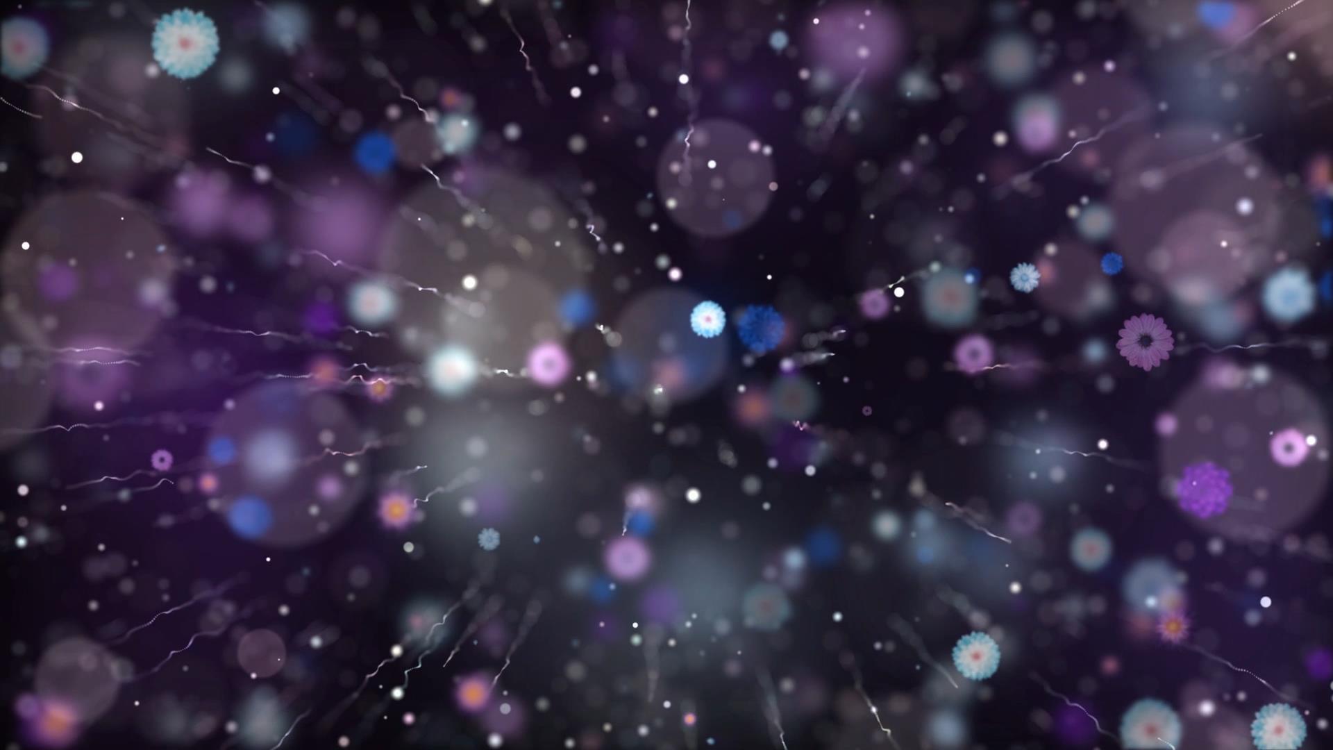 唯美动态大气粒子光线花朵放射背景视频元素视频的预览图