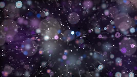 唯美动态大气粒子光线花朵放射背景视频元素视频的预览图