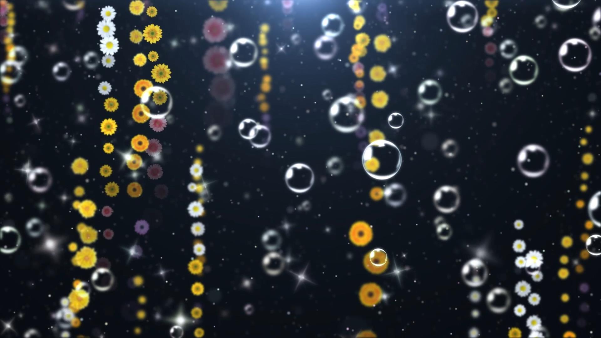 唯美大气气泡动态花朵下落背景视频元素视频的预览图