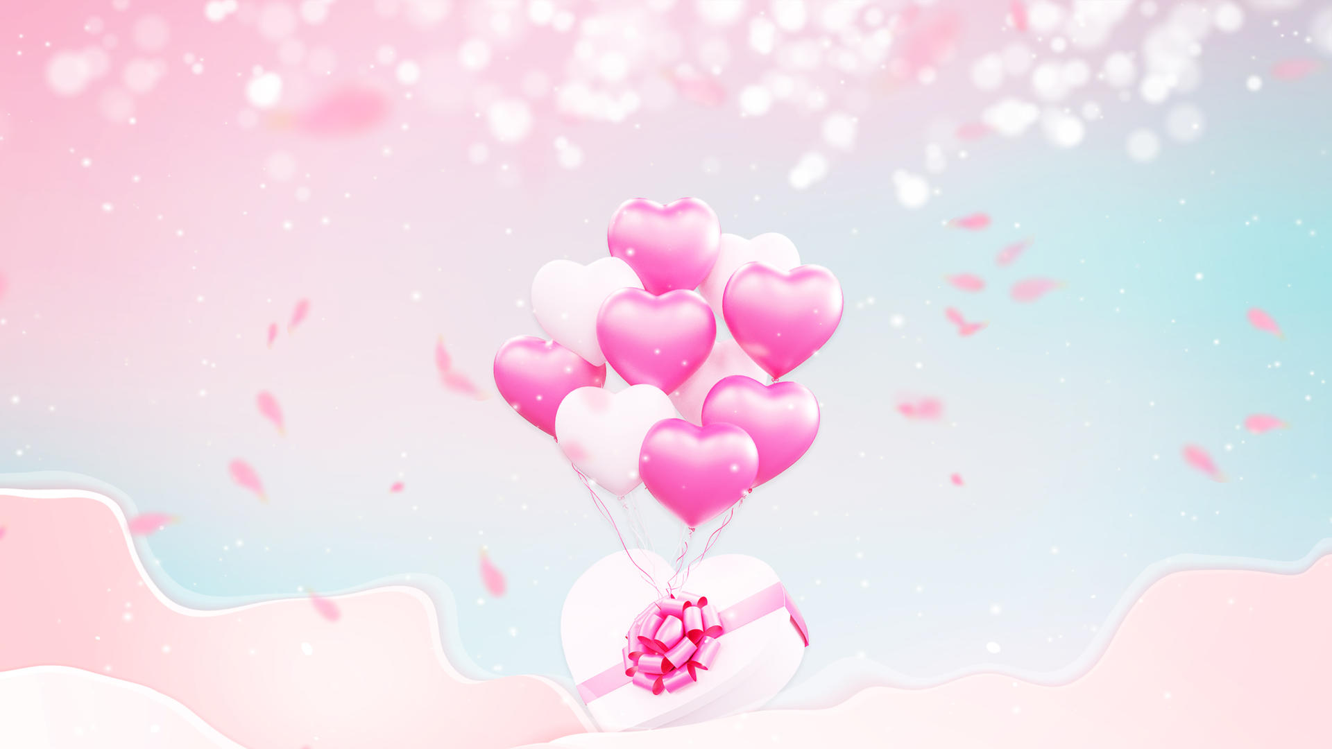 爱情情人节唯美梦幻浪漫动态背景视频视频的预览图