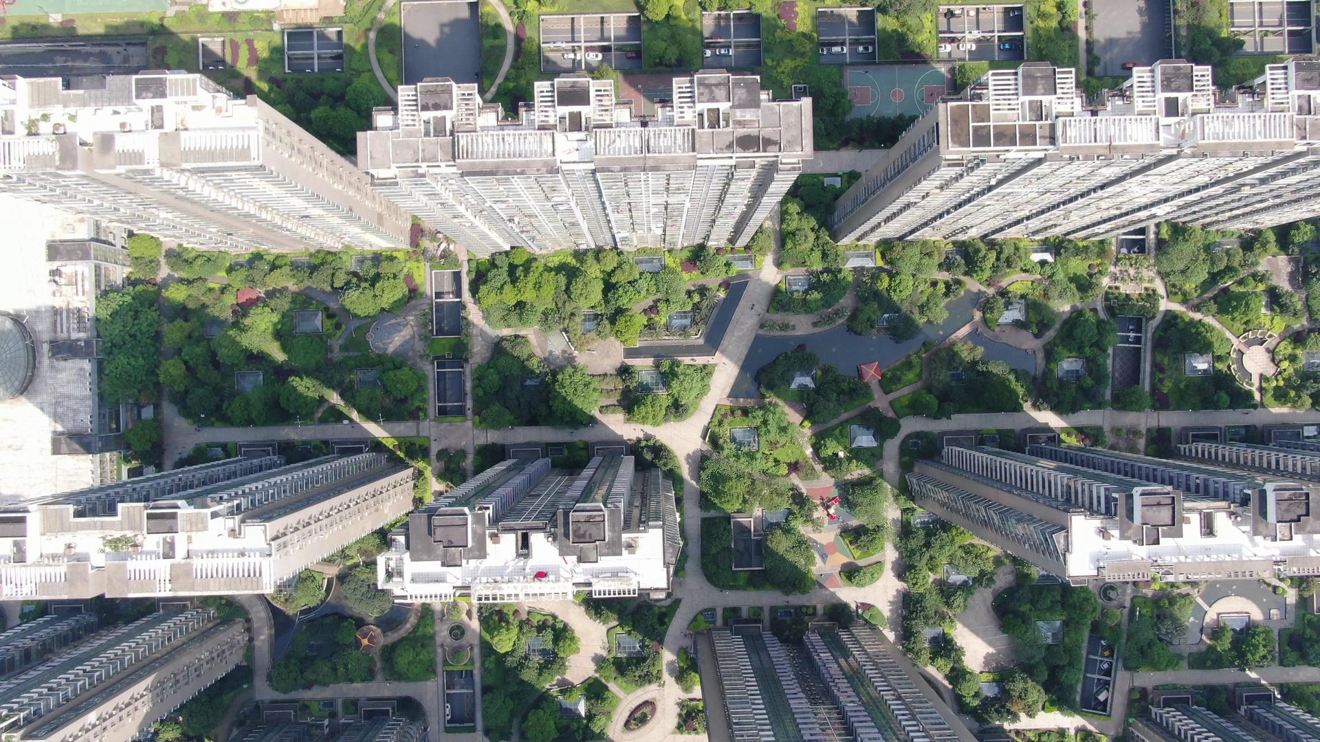 4K俯拍高层小区住宅视频的预览图