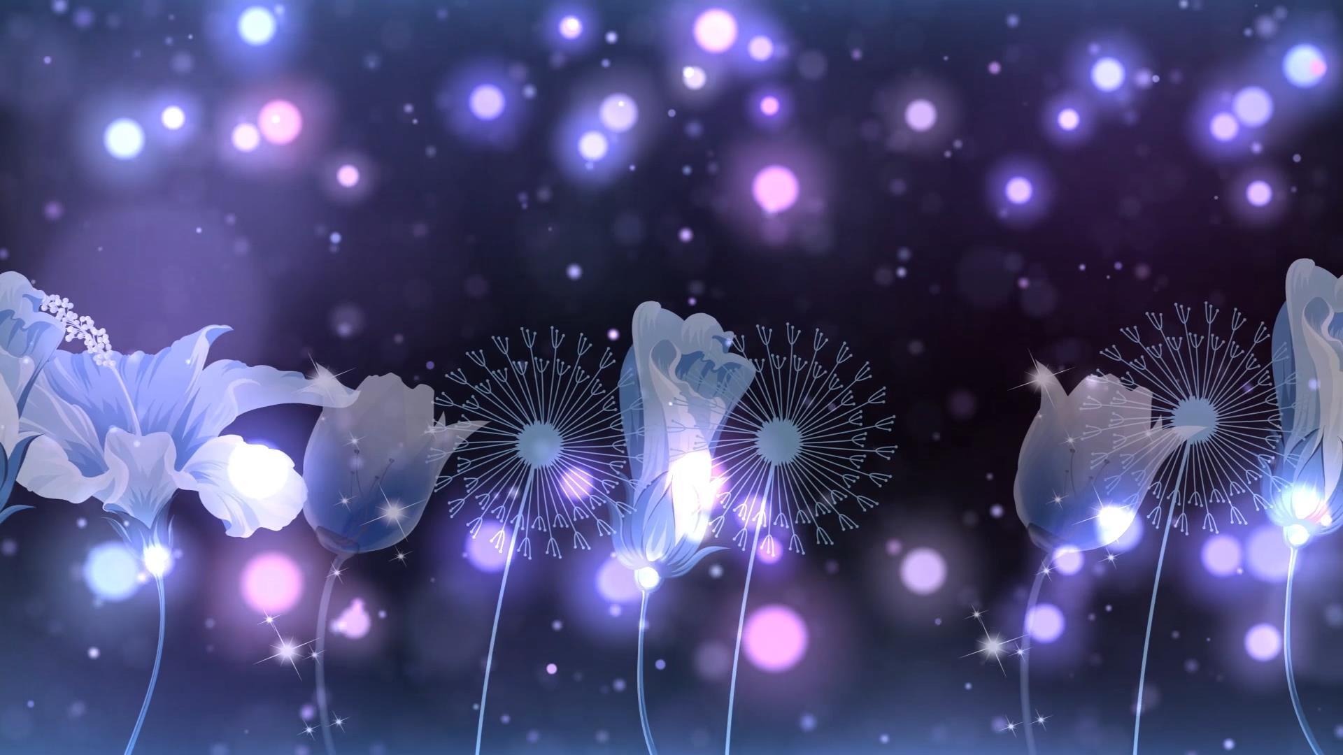 梦幻动态唯美粒子光效花朵背景视频元素视频的预览图