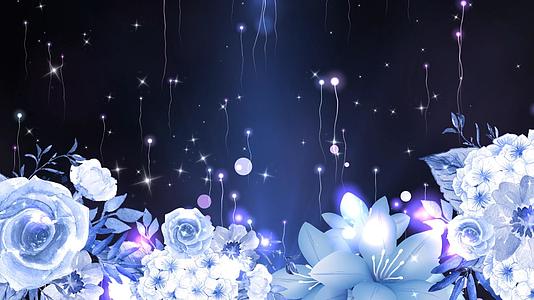 唯美梦幻花朵粒子动态背景视频素材视频的预览图