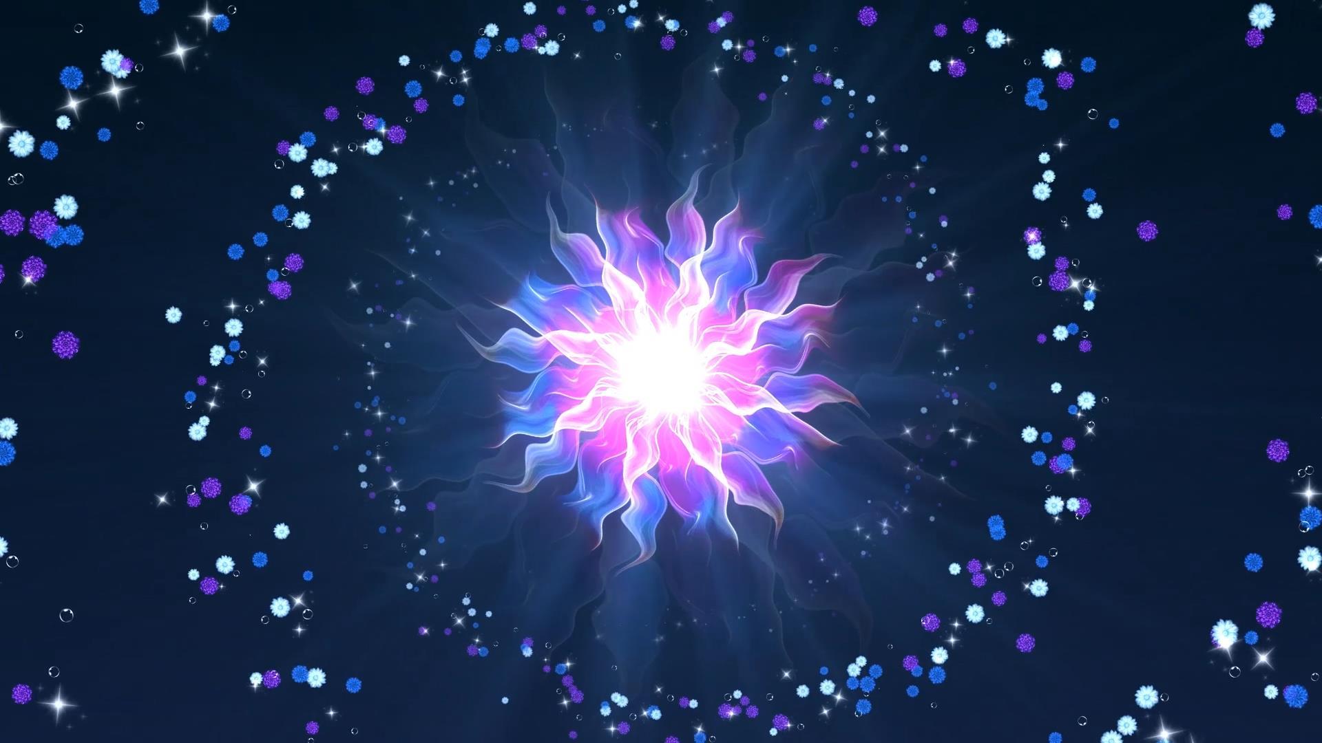 梦幻唯美动态粒子光效花朵散发背景视频素材视频的预览图