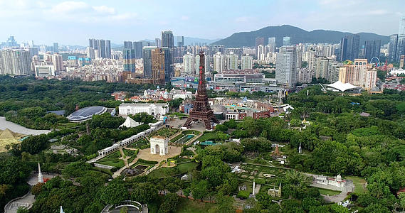 4K深圳世界之窗景区航拍视频的预览图
