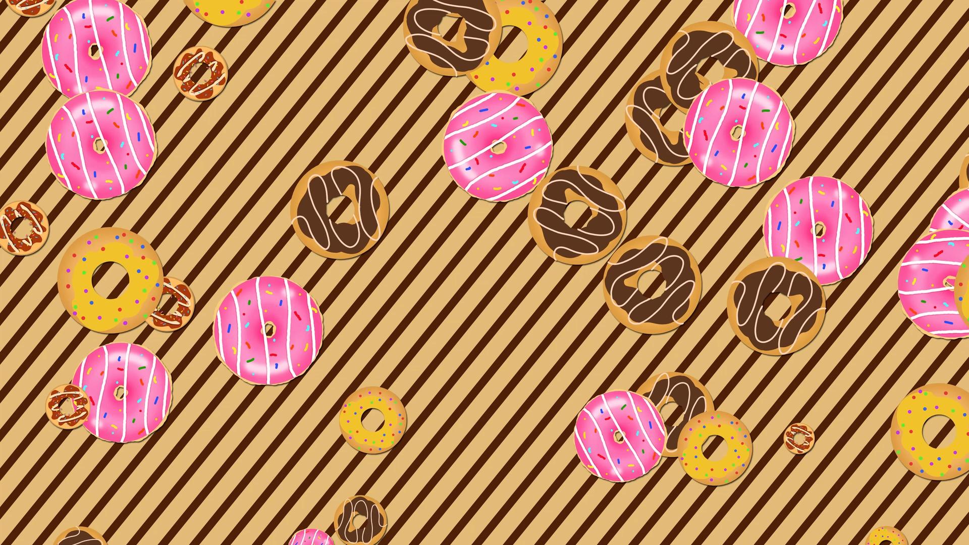 甜甜圈动画背景4K视频的预览图