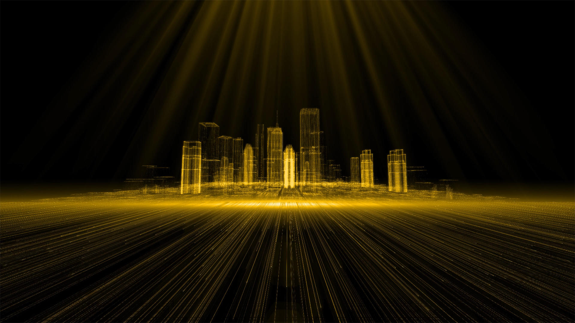 4K粒子光线科技建筑背景视频的预览图