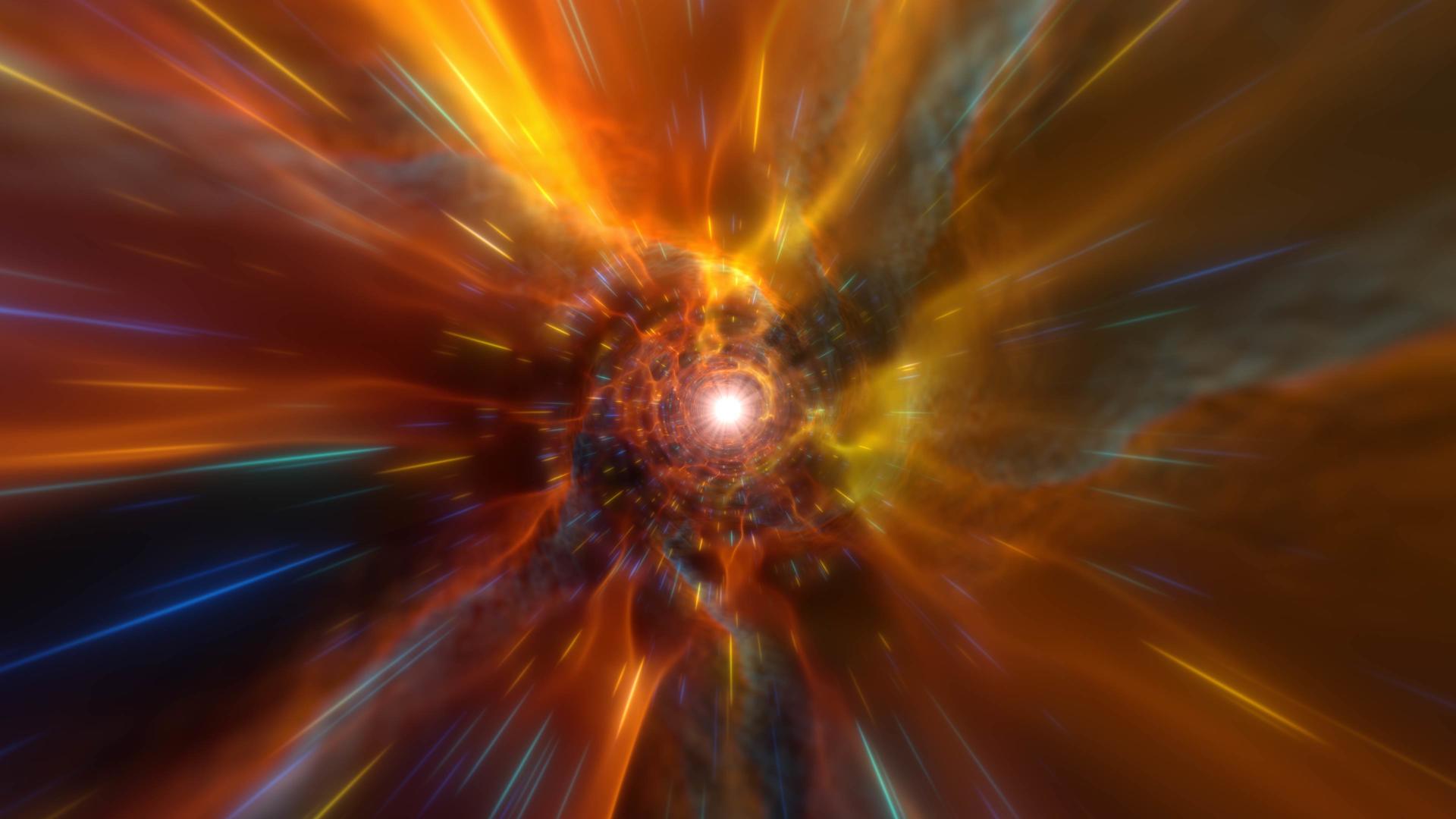 彩色梦幻科幻能量流光隧道穿梭穿梭视频的预览图