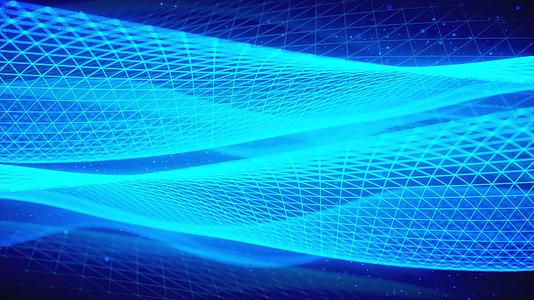 科技三维网格粒子飘动动画视频的预览图