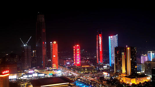东莞城市中心夜景航拍延时视频的预览图