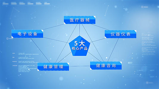 简洁科技蓝商务分支展示AE模板视频的预览图