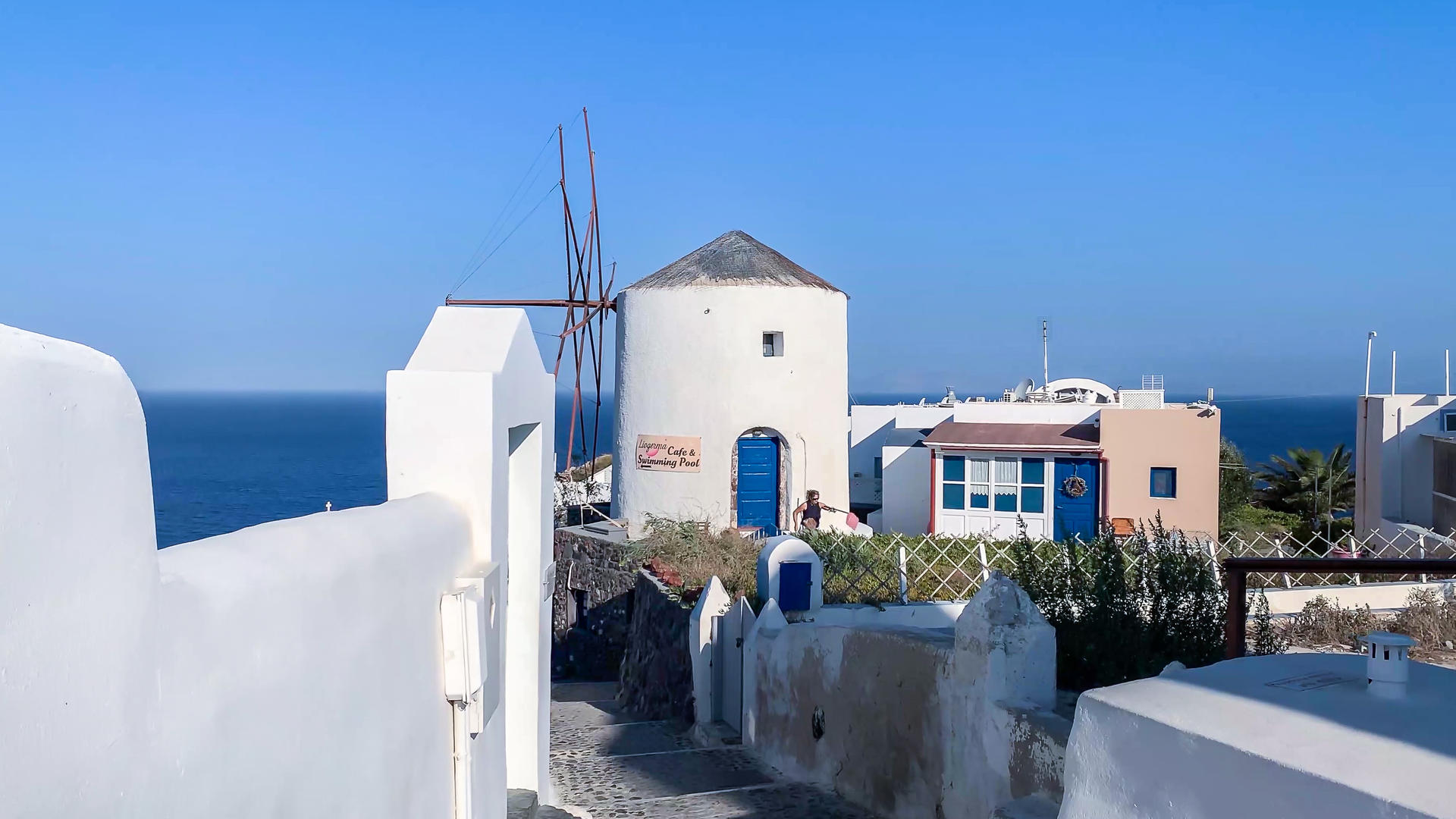 希腊爱琴海海岛圣托里尼实拍视频合集视频的预览图
