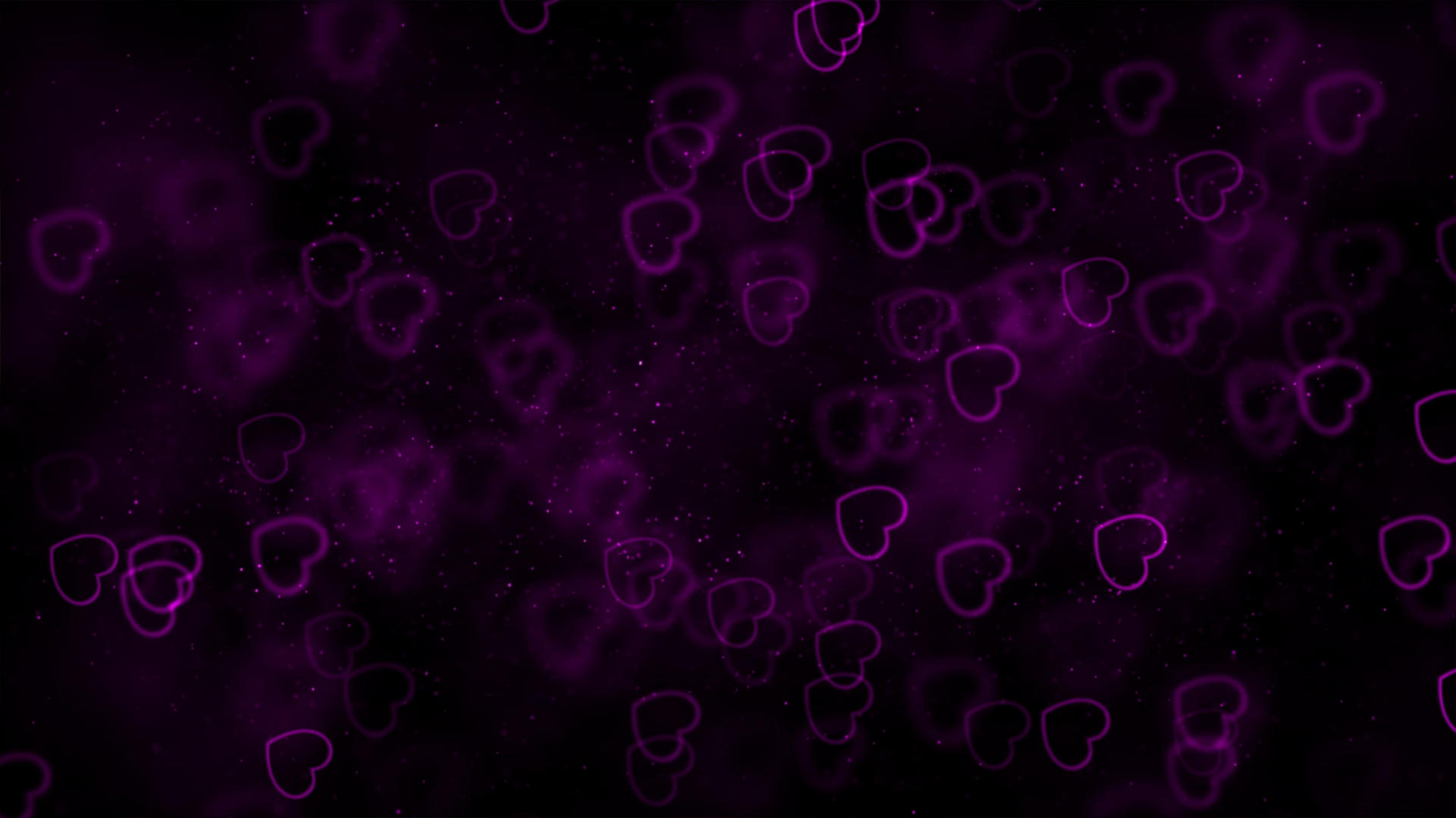 紫色心形粒子元素带透明度通道视频的预览图
