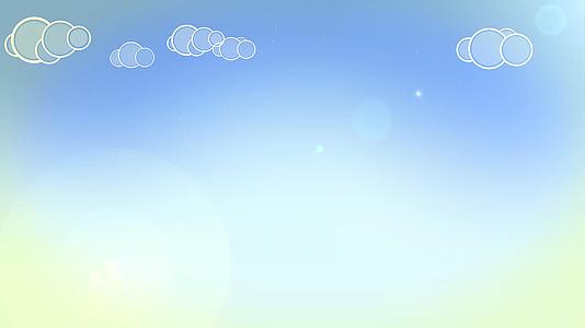 卡通蓝天白云背景视频的预览图