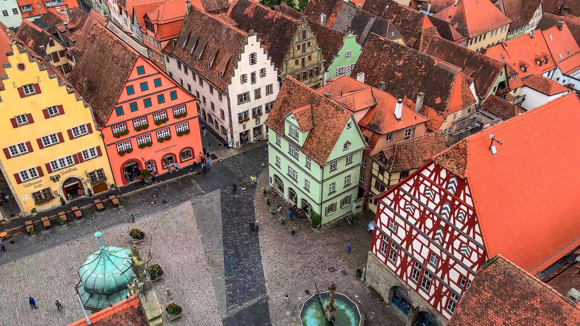 德国著名古堡之路旅游城市罗腾堡实拍视频合集视频的预览图