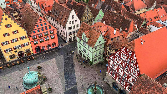 德国著名古堡之路旅游城市罗腾堡实拍视频合集视频的预览图
