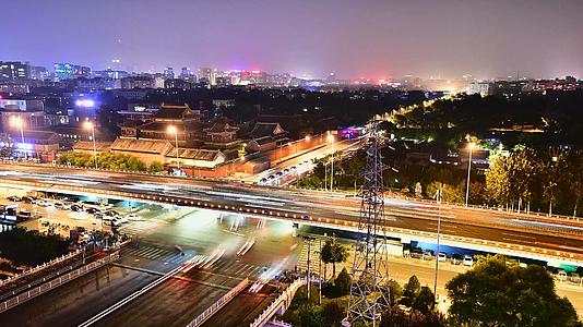 北京雍和宫之夜景延时摄影视频的预览图