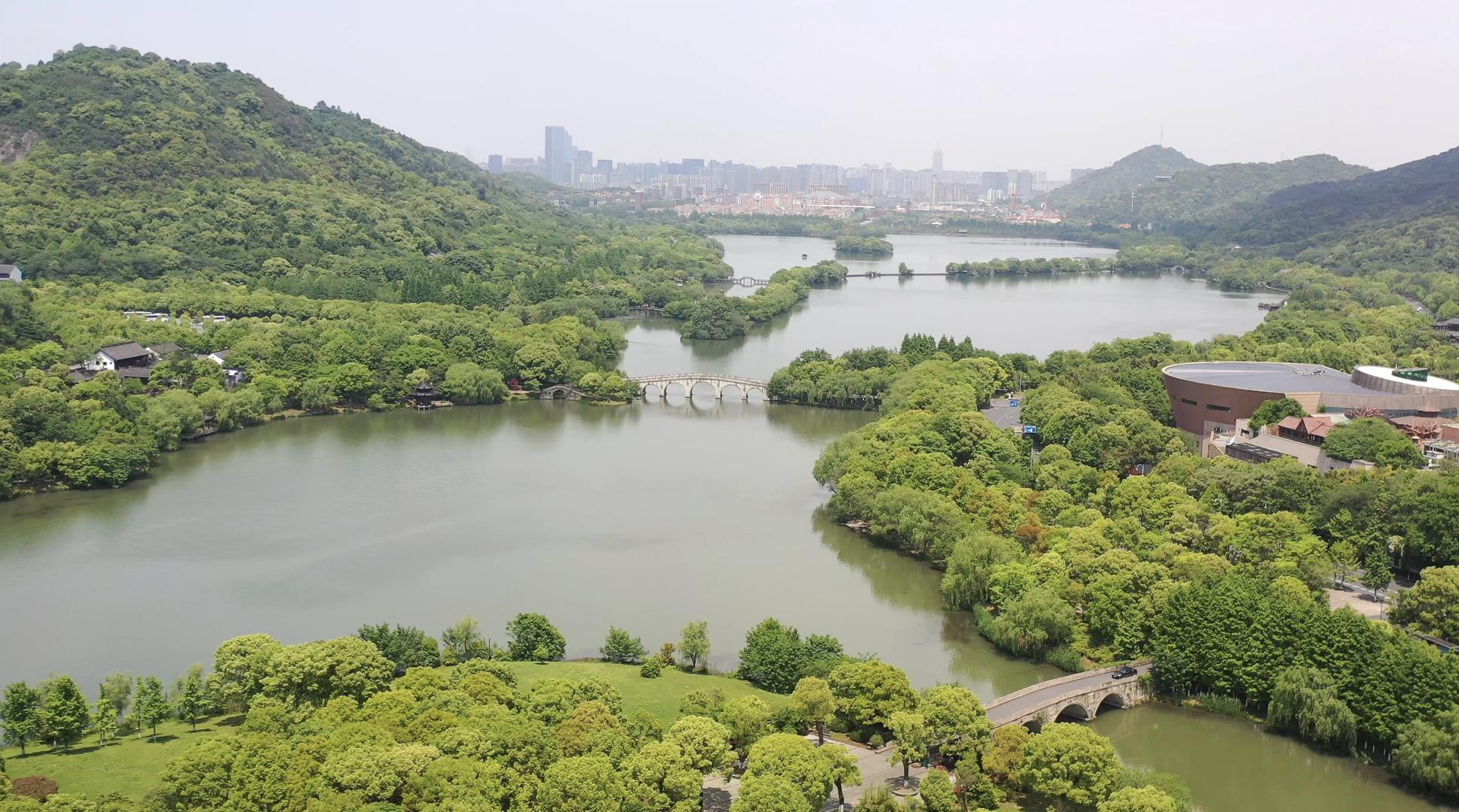 杭州湘湖航拍4K视频视频的预览图