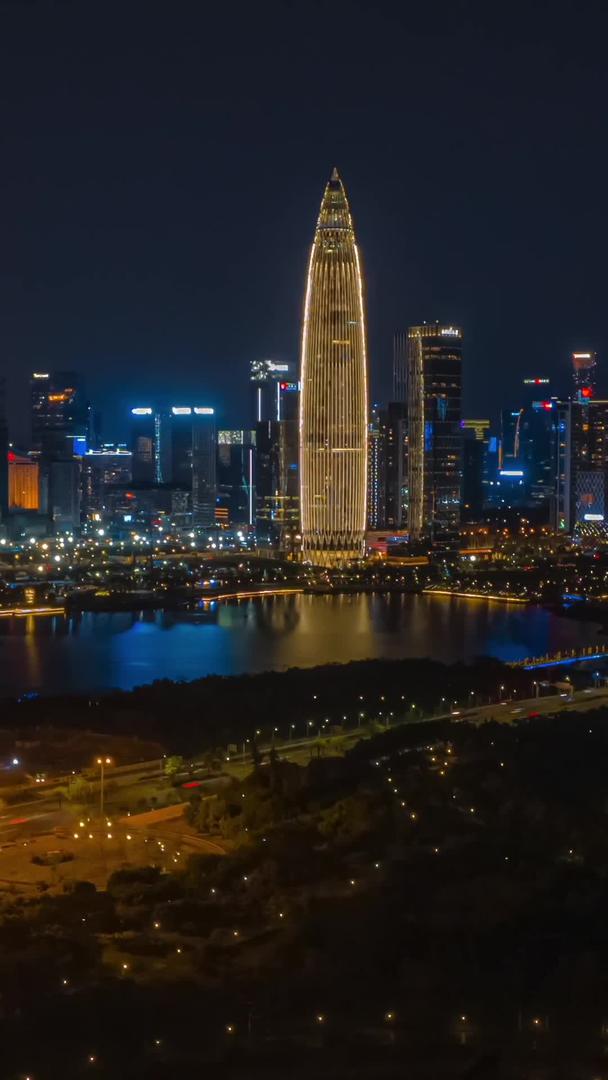 深圳地标性建筑春笋大厦夜间航拍延迟视频的预览图