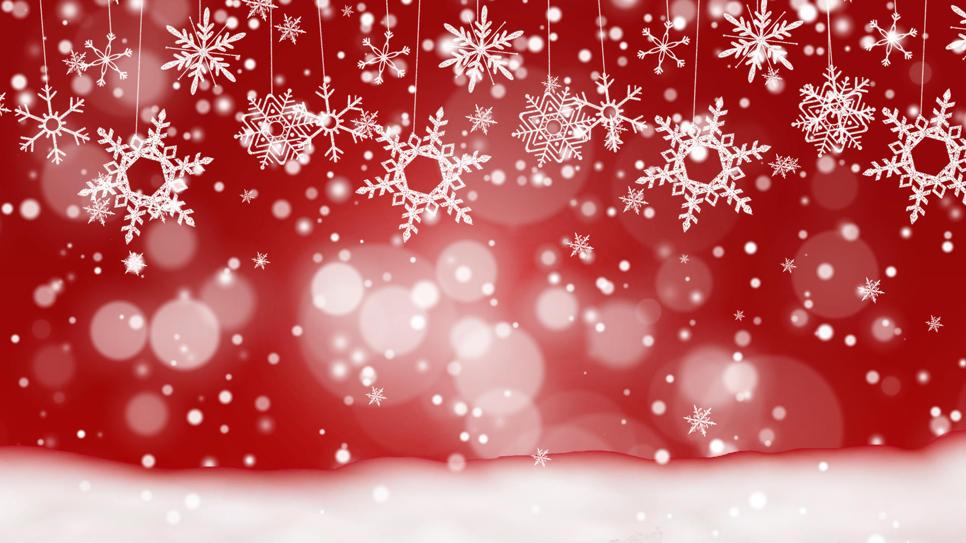 圣诞节雪花红色大气节日背景视频4k视频的预览图
