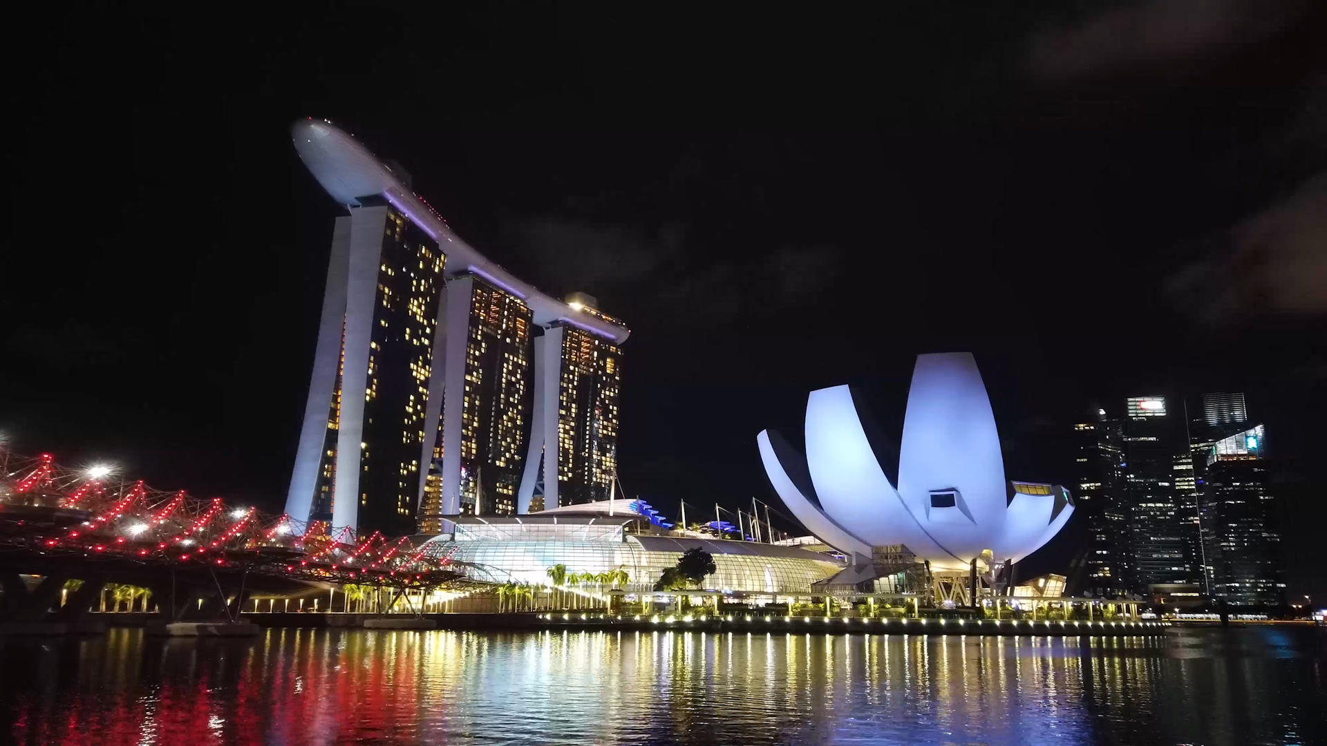 新加坡金沙夜景延时视频的预览图
