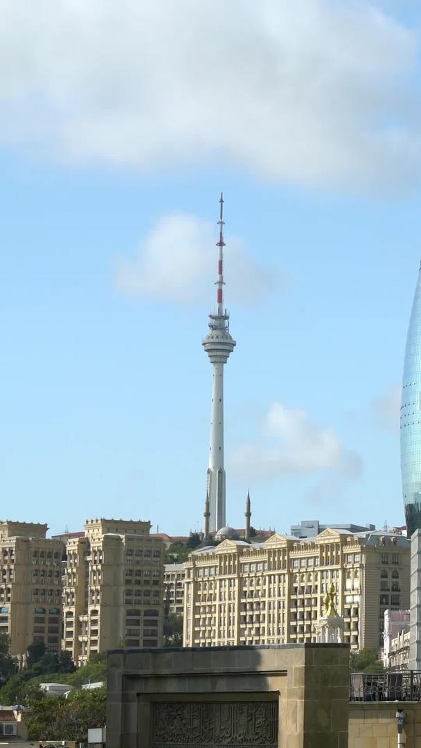 延迟阿塞拜疆首都巴库城市地标视频的预览图