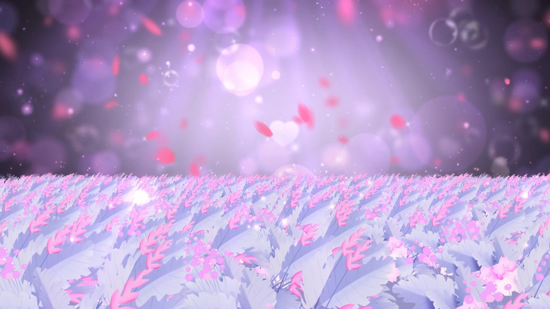 唯美花海动态梦幻粒子光效闪烁舞台背景视频视频的预览图