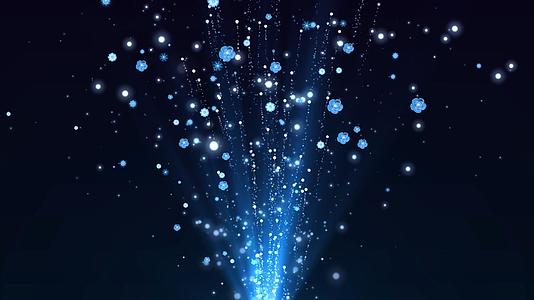 动态唯美蓝色粒子光束上升背景视频素材视频的预览图