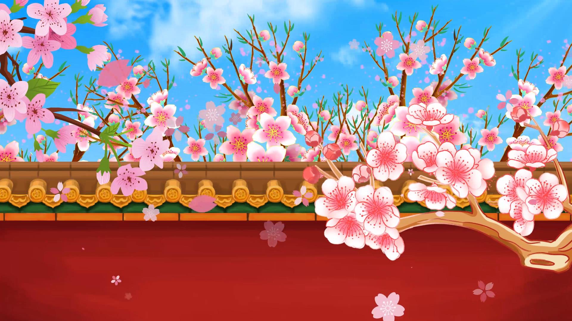 4K满园春色桃园桃花背景视频视频的预览图