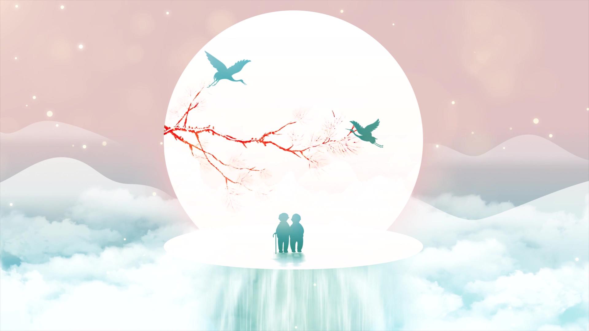 重阳节节日创意唯美背景视频视频的预览图