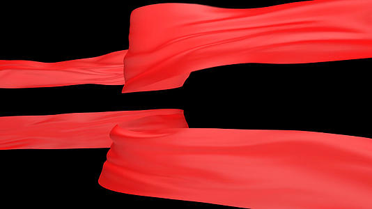 两条红绸布飞过视频的预览图