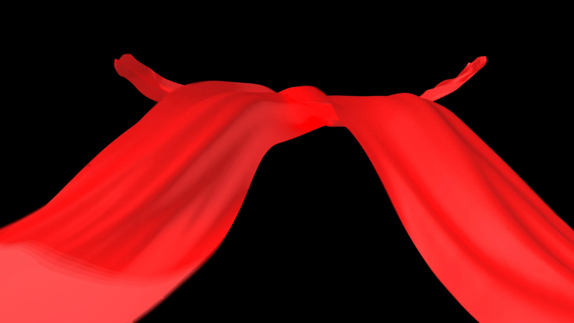 两条红绸布交叉飞过视频的预览图