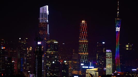 广州白云山俯瞰珠江新城夜景视频的预览图