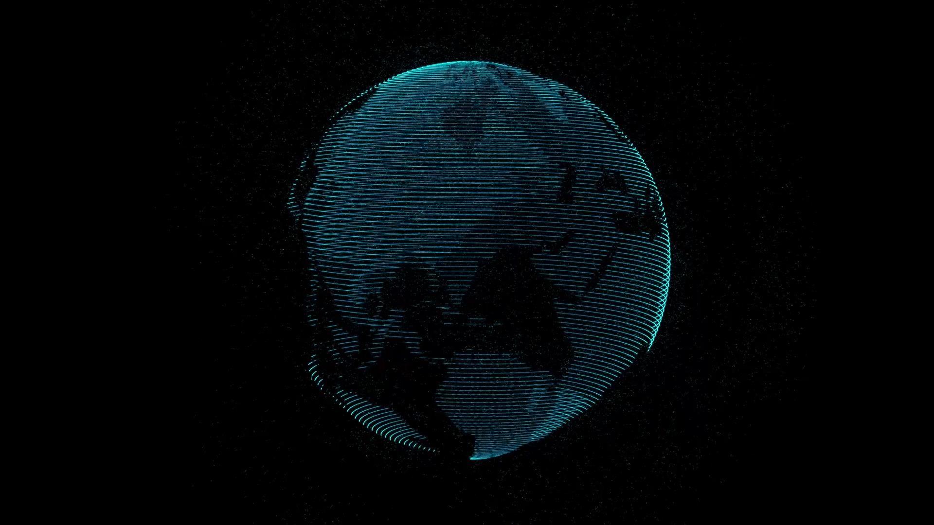 科技感数据地球旋转透明背景动态视频元素视频的预览图
