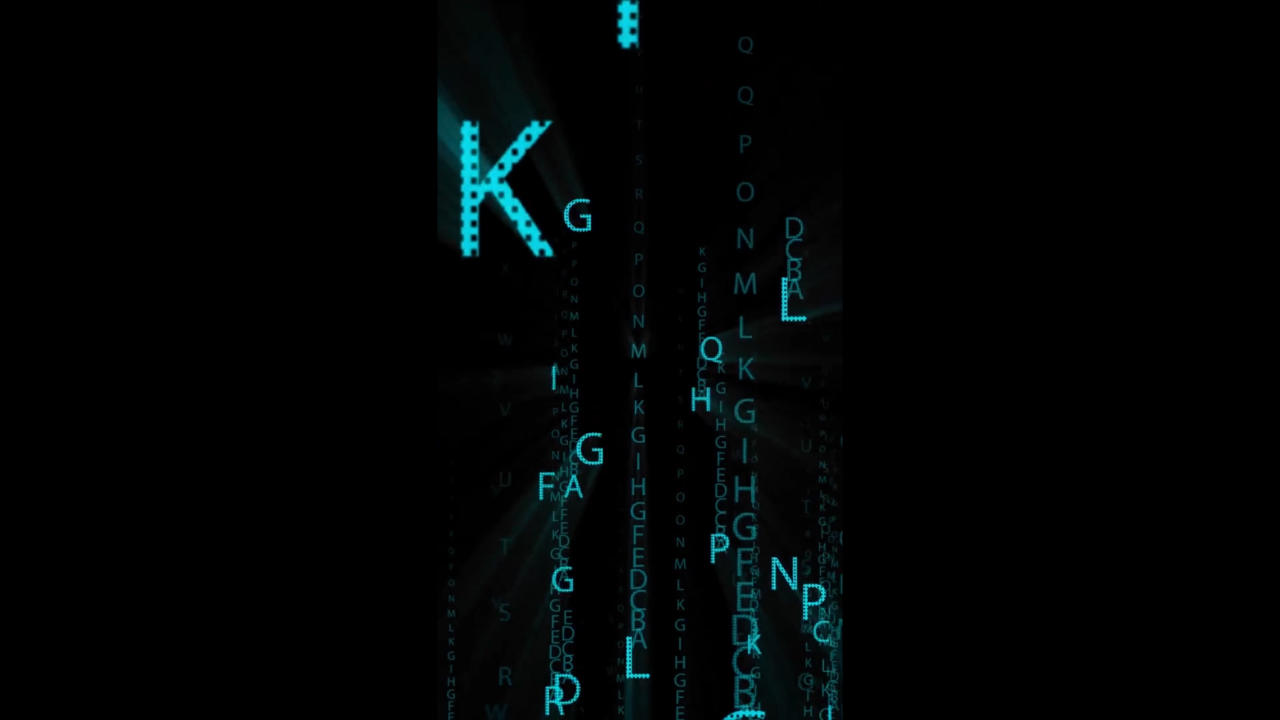 蓝色字母科技粒子背景视频的预览图