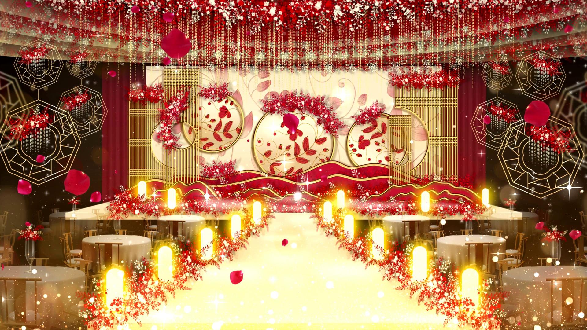 喜庆婚礼现场舞台背景视频视频的预览图